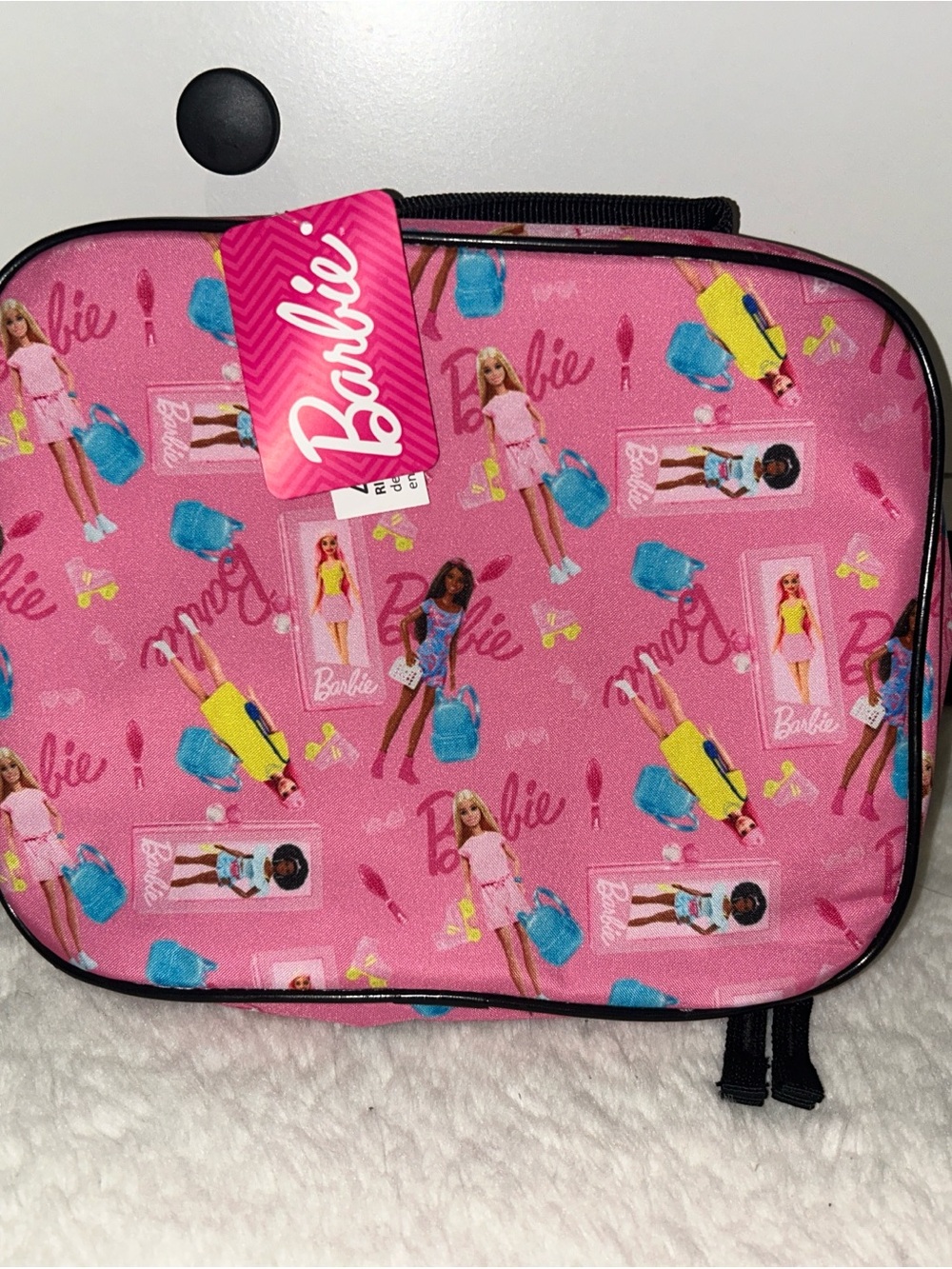 Barbie Pink Patterned Kids Tote with Colorful Doll Prints